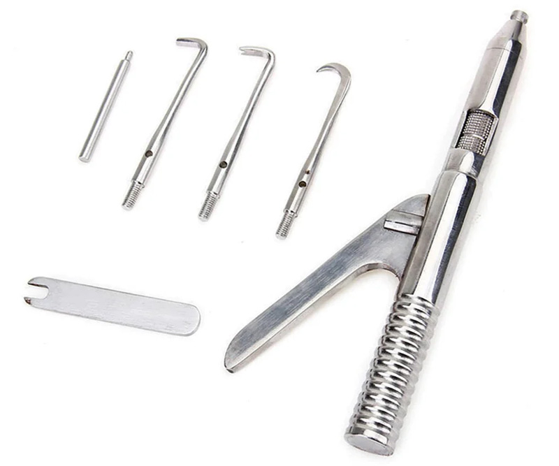 1 Set Dental Automatic Surgical Instruments Crown Remover Gun Dentist Tools Stainless Steel Feature: Automatic Dental Crown Remover Gun Surgical Instruments Tools Material: stainless steel High-quality stainless steel Package Includes 1 set Dental crown remover gun.